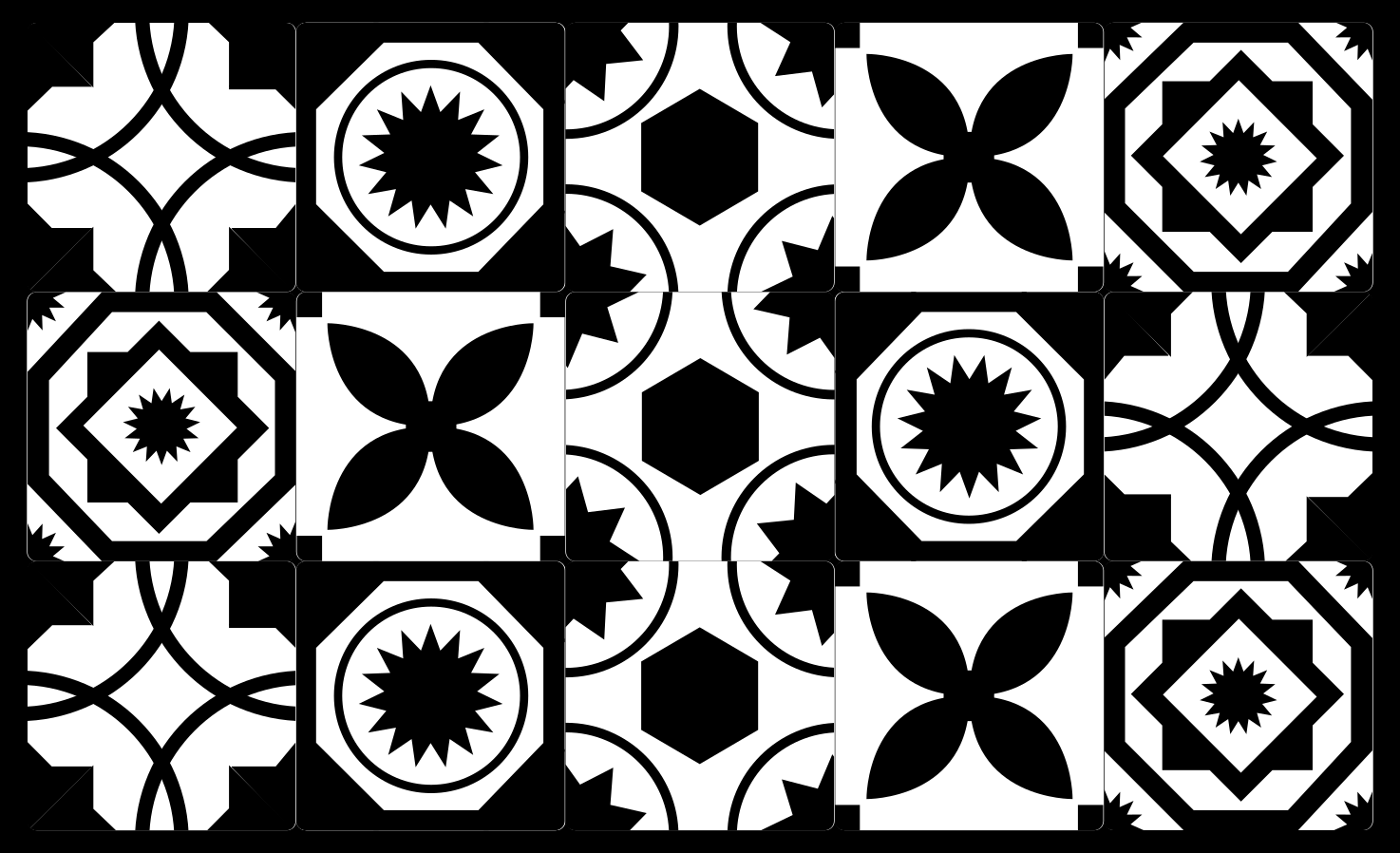 Contrasting Patterns tile vinyl carpet - TenStickers