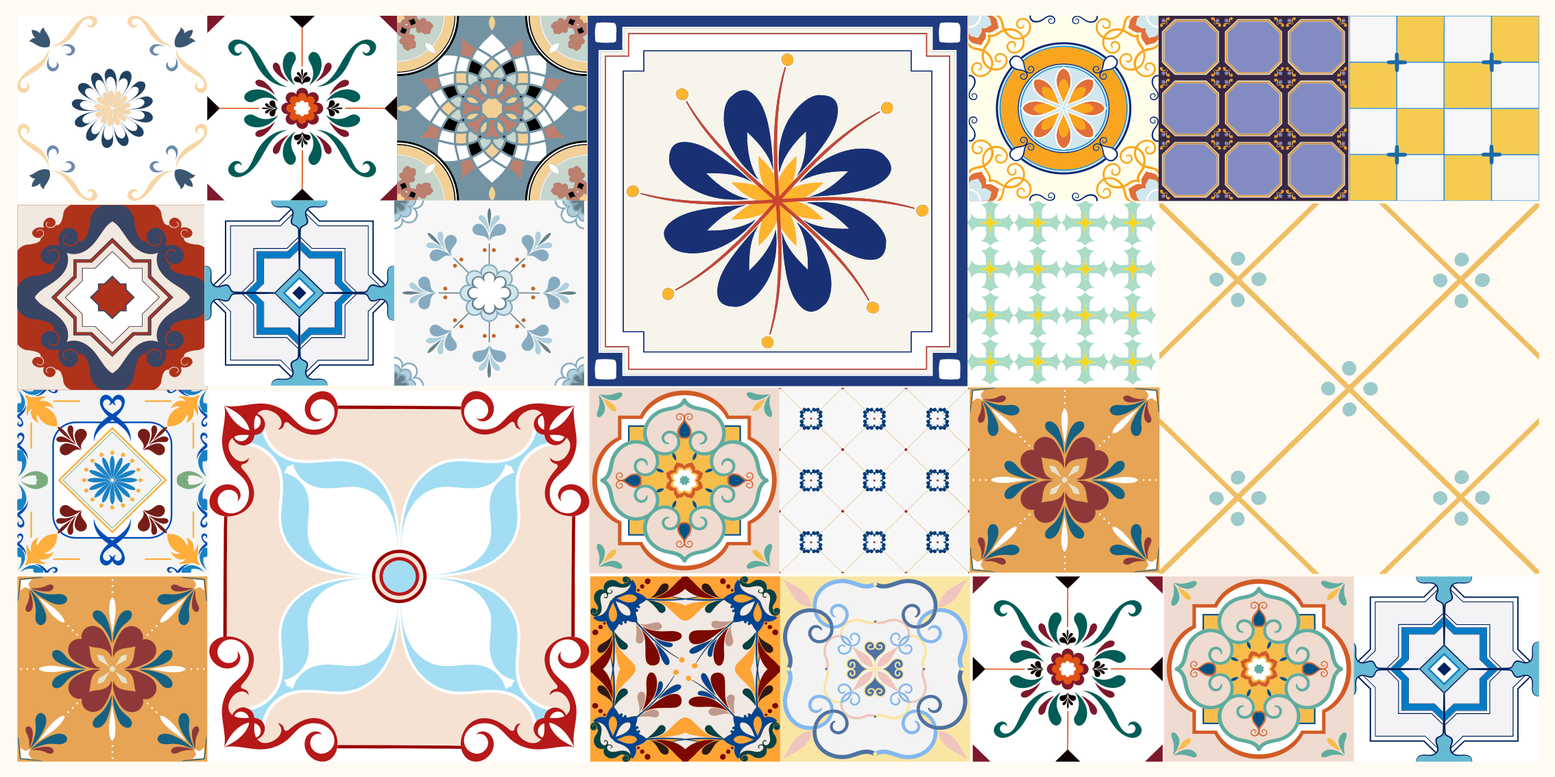 Patchwork Tiles mosaic vinyl carpet - TenStickers
