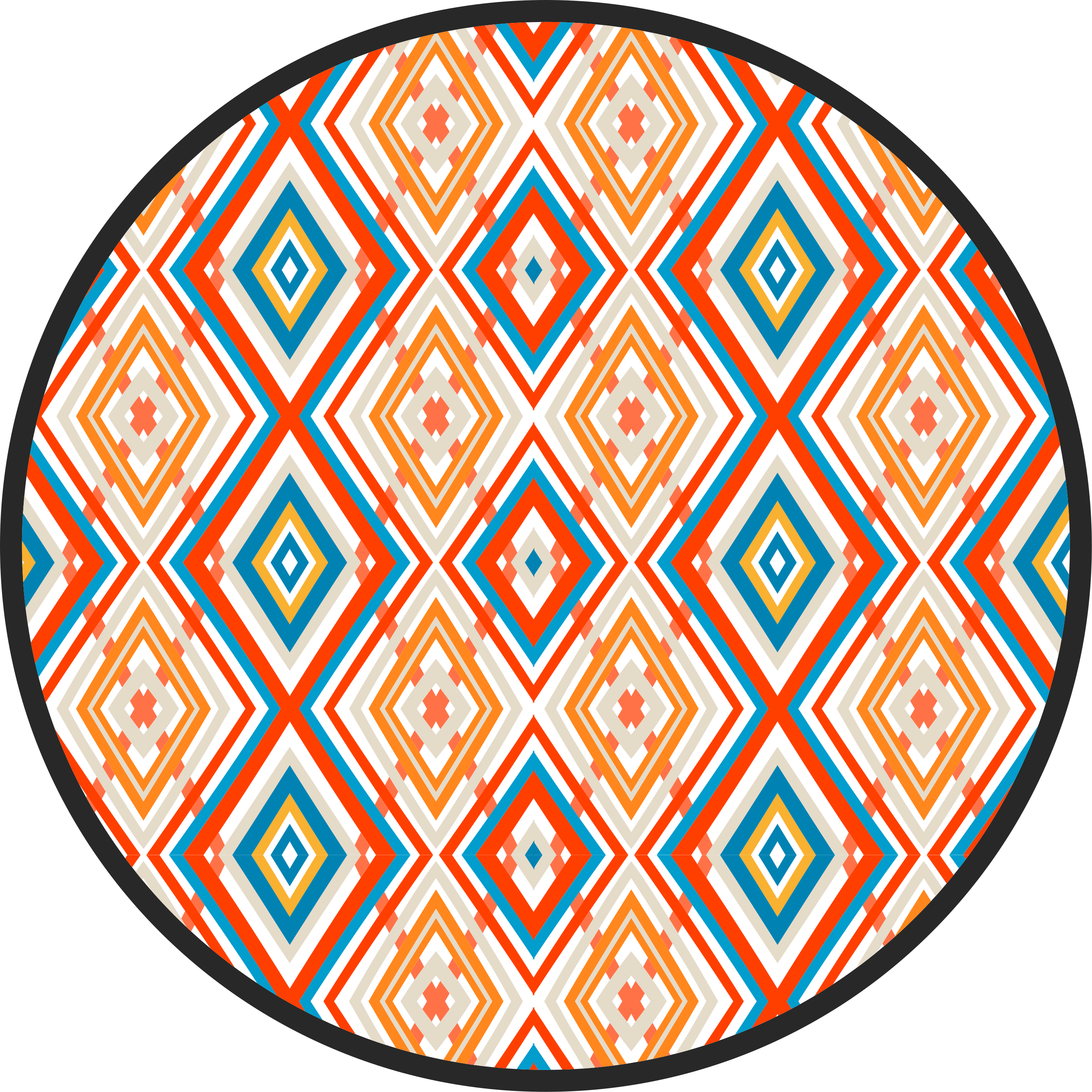 Vibrant element geometric vinyl carpet - TenStickers