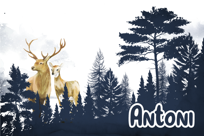 Forest Fauna Silhouette custom vinyl carpet - TenStickers