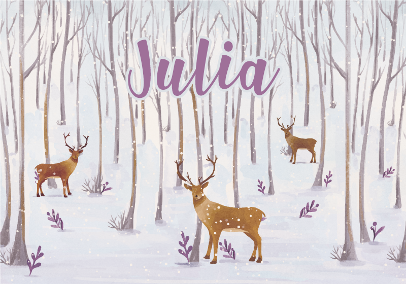 Winter Forestscape custom vinyl carpet - TenStickers