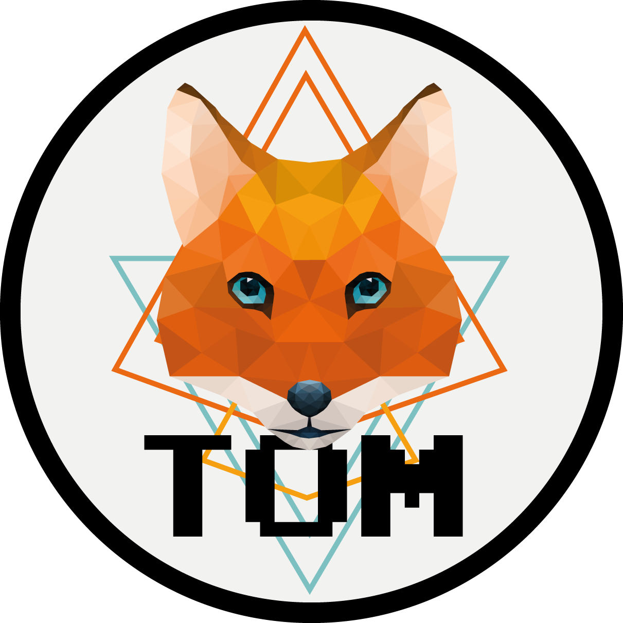 Geometric Fox Circle custom vinyl carpet - TenStickers