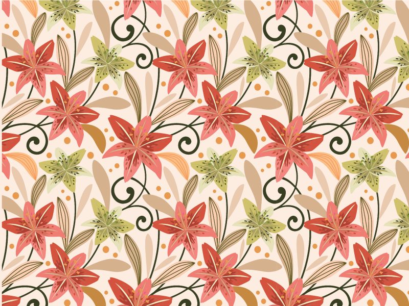 Floral vinyl carpet with floral swirl design - TenStickers