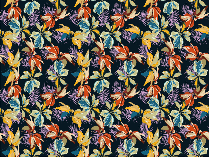 Tropical Botanical floral vinyl carpet - TenStickers