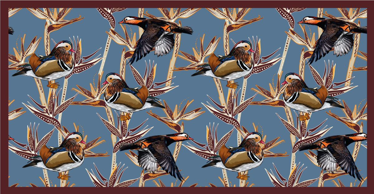 Mandarin Duck Pattern animal vinyl carpet - TenStickers