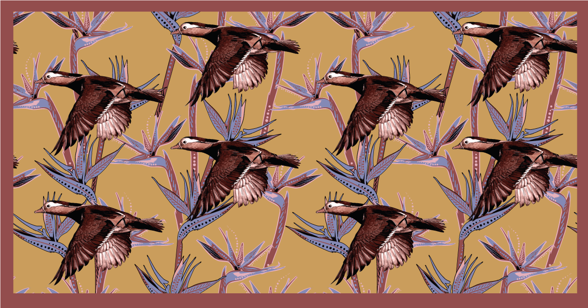 Flying Ducks Pattern animal vinyl carpet - TenStickers