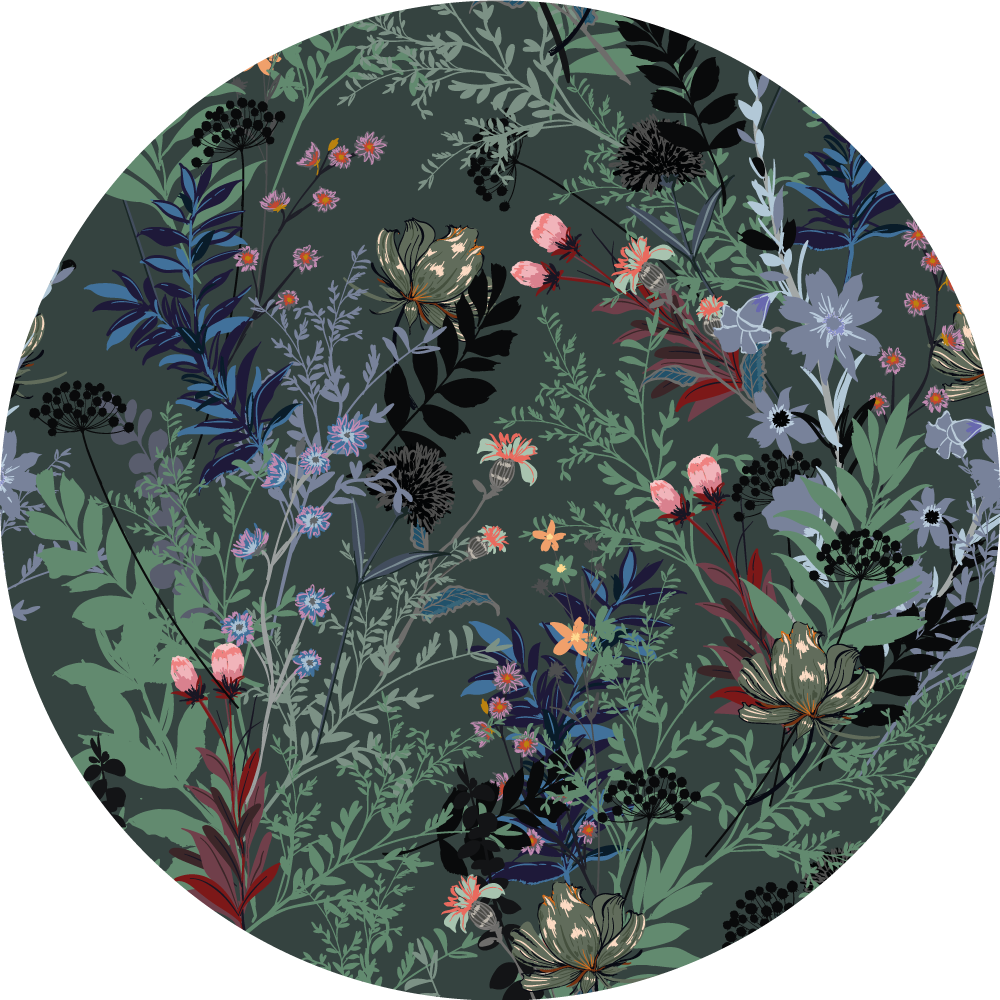 Botanical Motif floral vinyl carpet - TenStickers