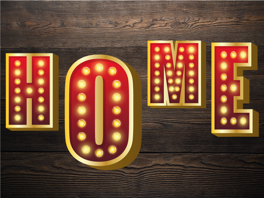 Illuminated Home Sign entrance hall vinyl carpet - TenStickers