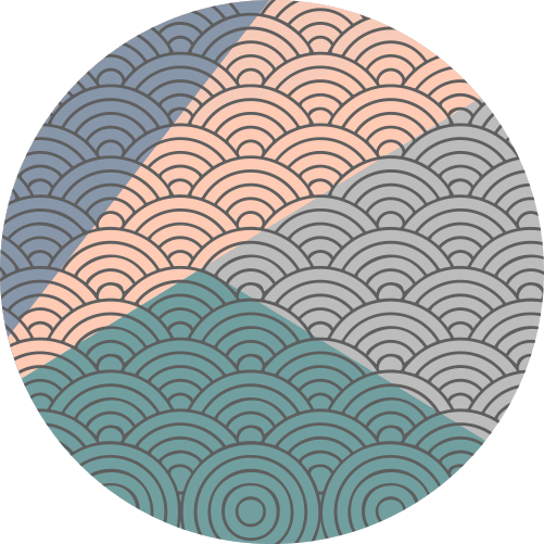 Scalloped Waves Pattern geometric vinyl carpet - TenStickers