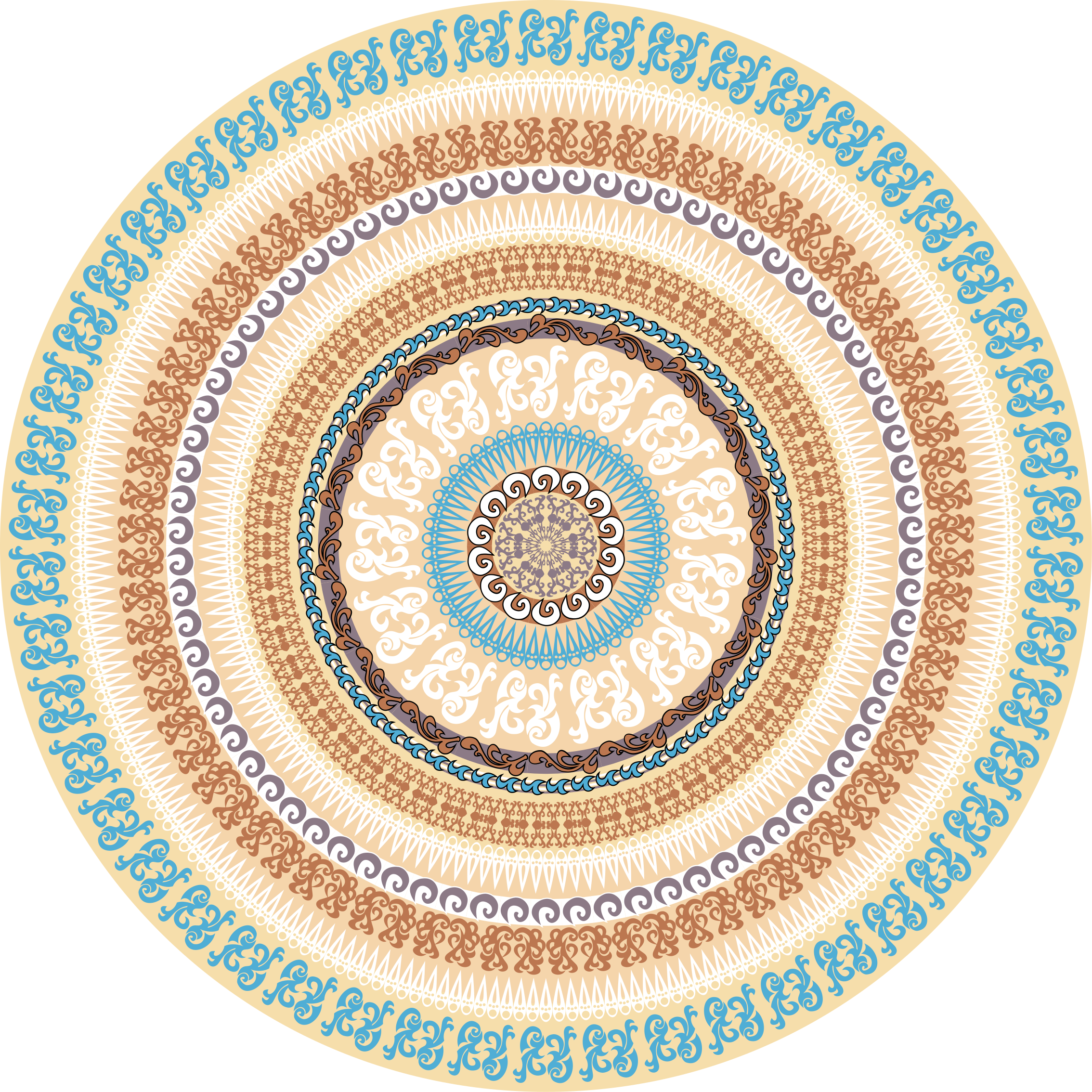 Mandala vinyl carpet with mandala circle design - TenStickers