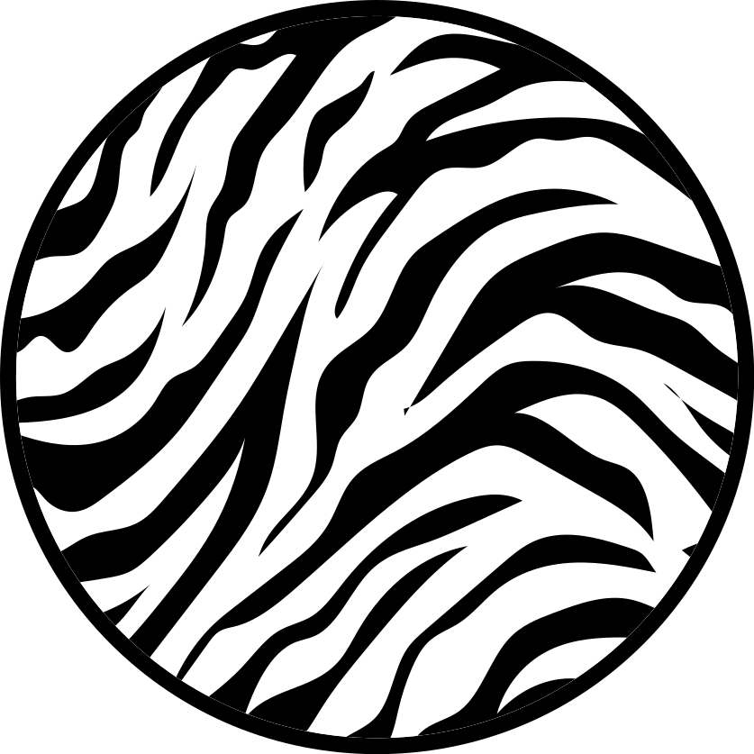 Zebra Stripe Circular Design animal print vinyl carpet - TenStickers