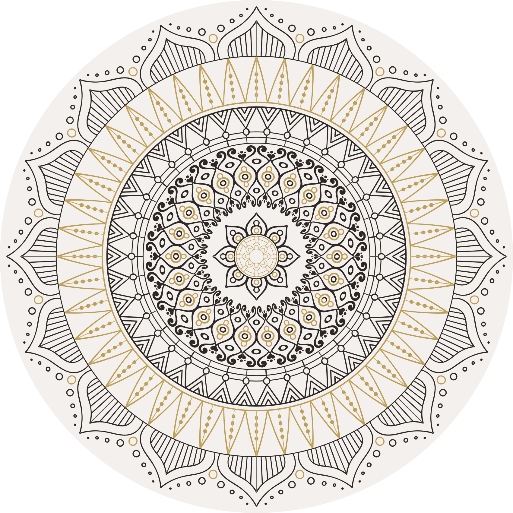 Mandala vinyl carpet mandala centerpiece - TenStickers