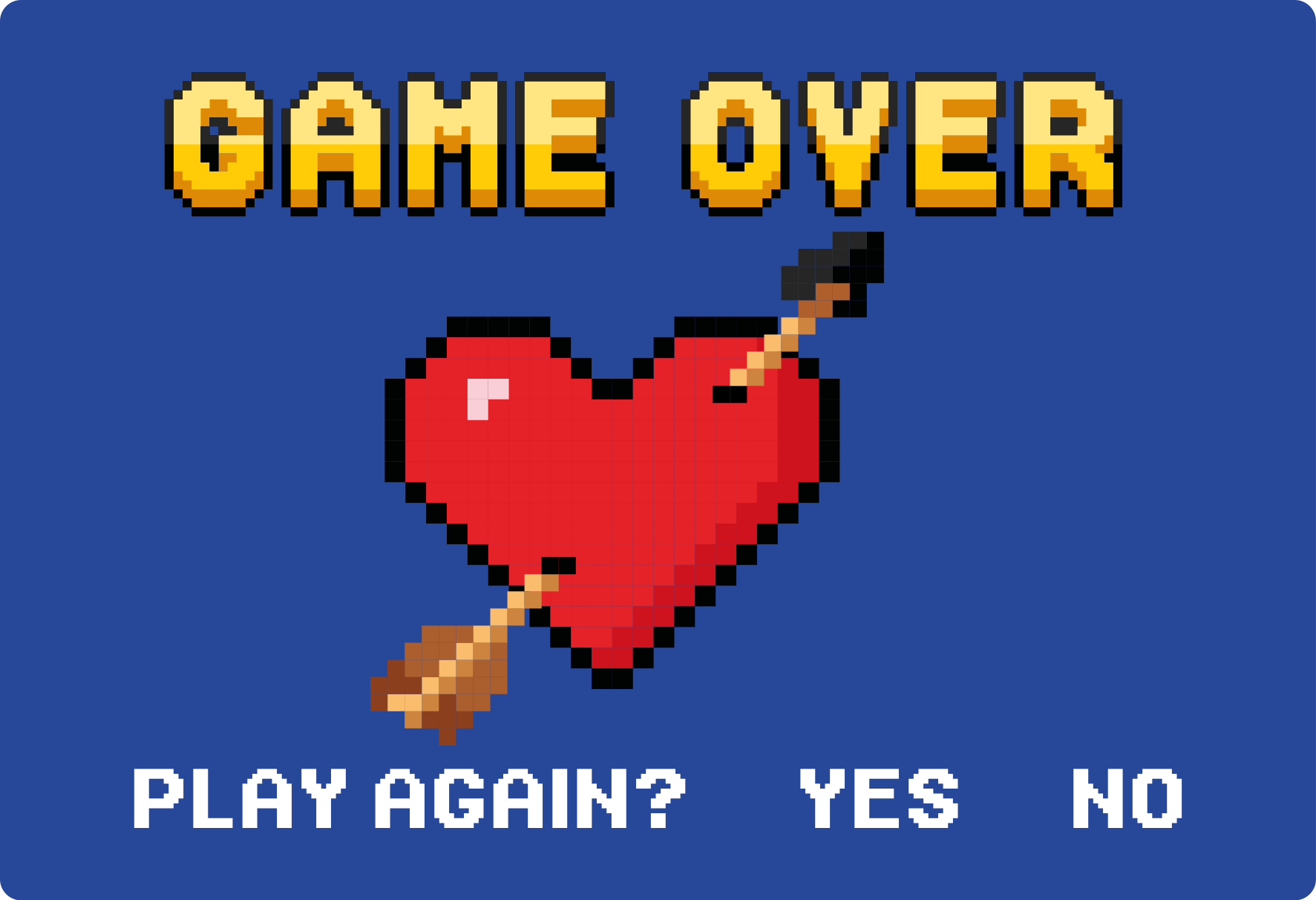 Pixelated Heart Game Over custom vinyl carpet - TenStickers