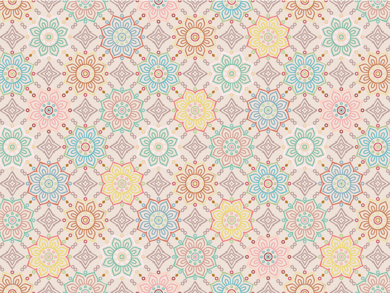 Geometric Mandala Pattern floral vinyl carpet - TenStickers