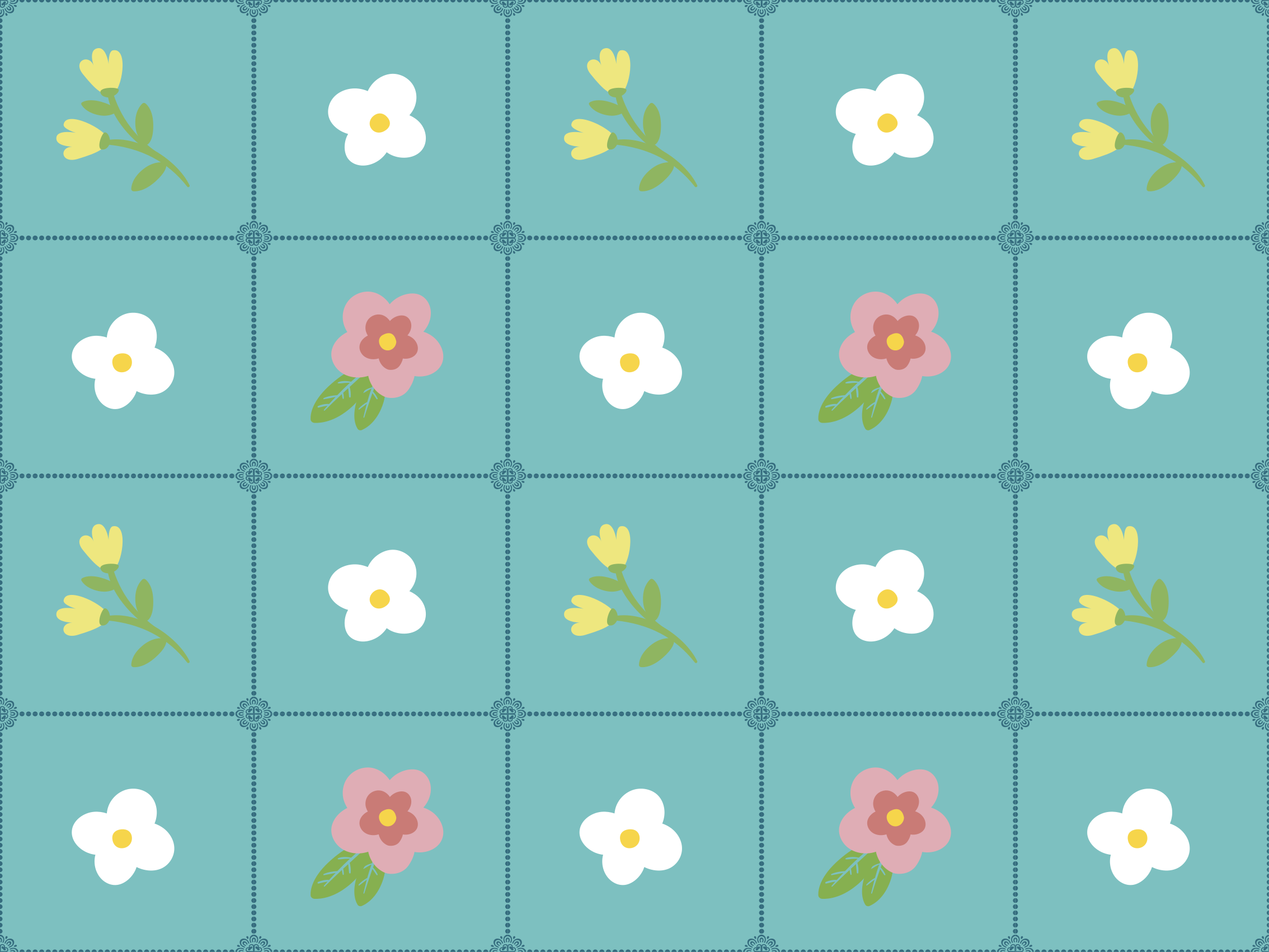 "Granny Chic" Floral Decor floral rug - TenStickers