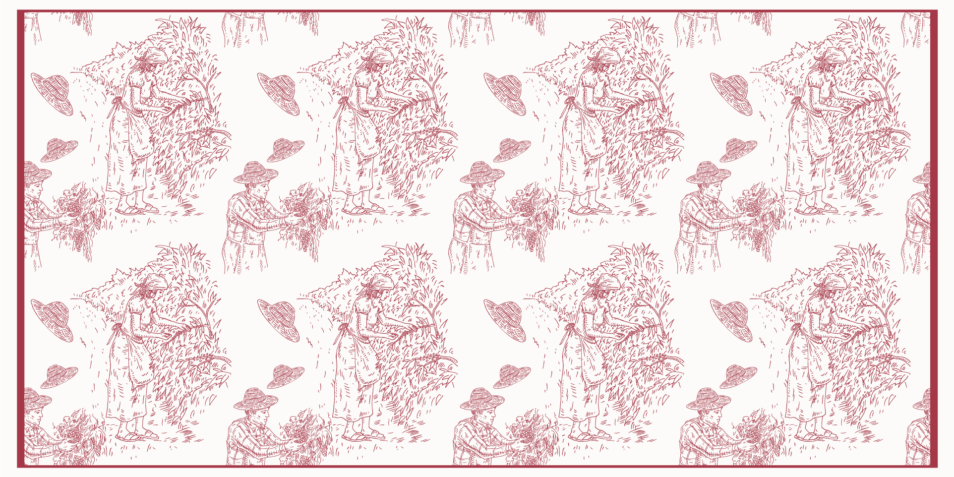 Pastoral Scene Toile Pattern vintage vinyl carpet - TenStickers
