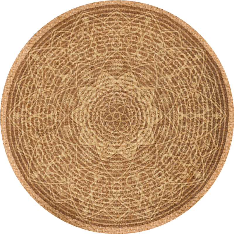 Elegant brown pattern mandala vinyl carpet - TenStickers