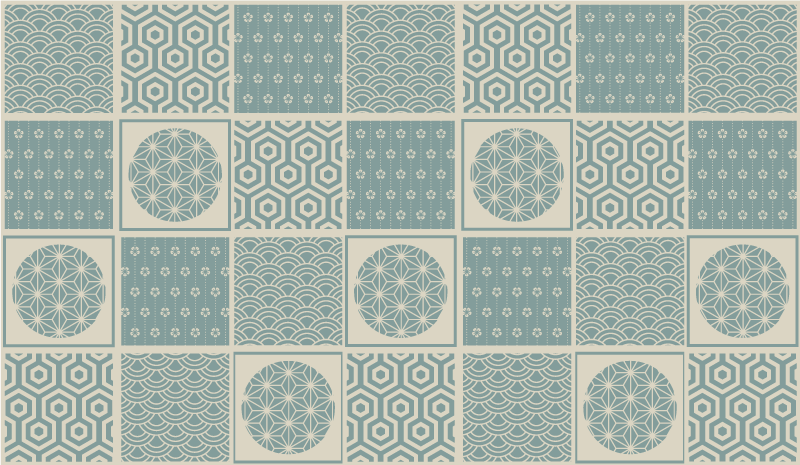 Geometric patterned blocks tile vinyl carpet - TenStickers