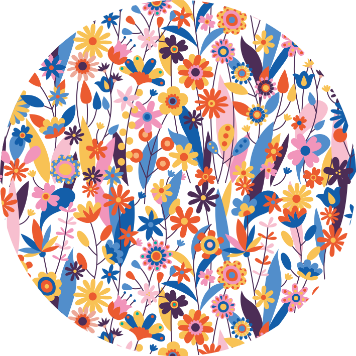 Multicolored Flowers nature vinyl rug - TenStickers