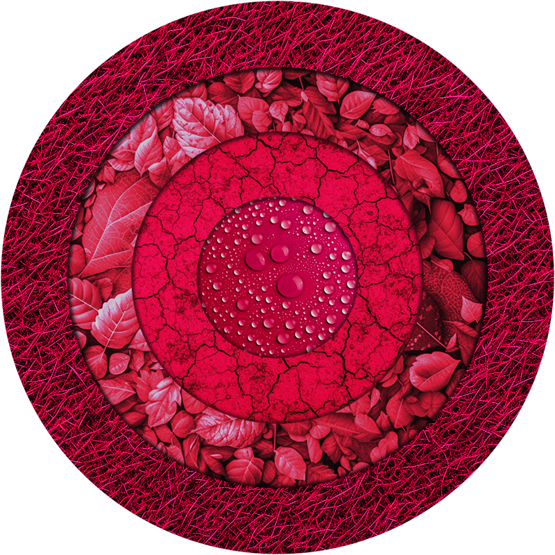 Magenta textured circles vinyl floor mat - TenStickers