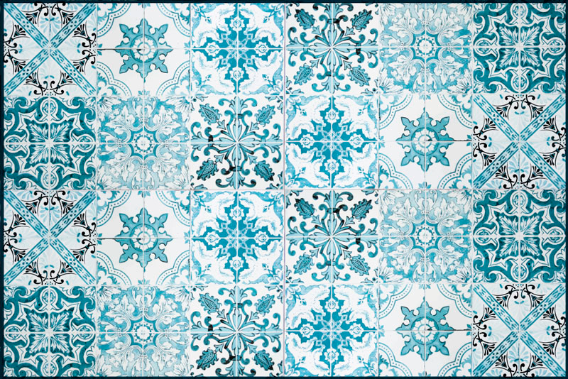 Mediterranean tiles living room vinyl rug - TenStickers