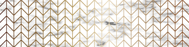Gold and marble geometrics kitchen mat - TenStickers