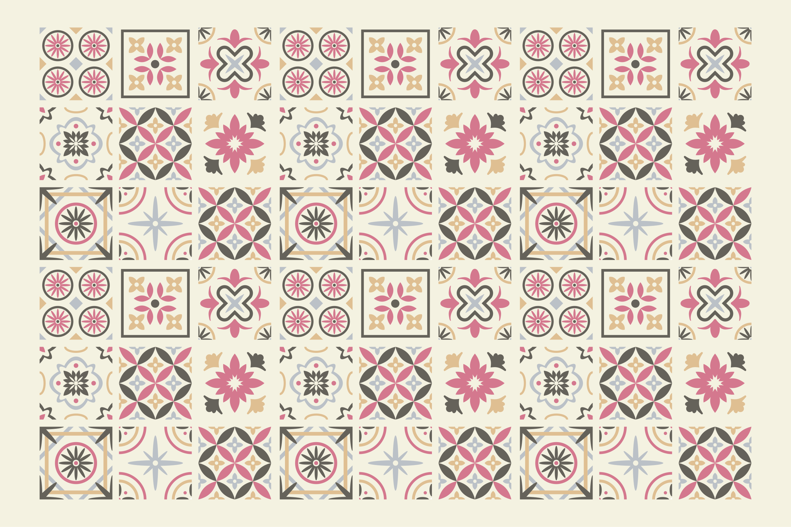 "Nicolle" collage tile carpet - TenStickers