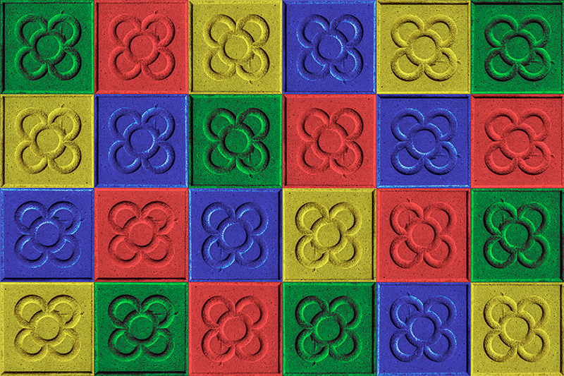 Pop art panot tiles living room vinyl floor rug - TenStickers