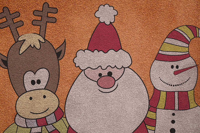 reindeer Santa and snow man Christmas vinyl carpet - TenStickers