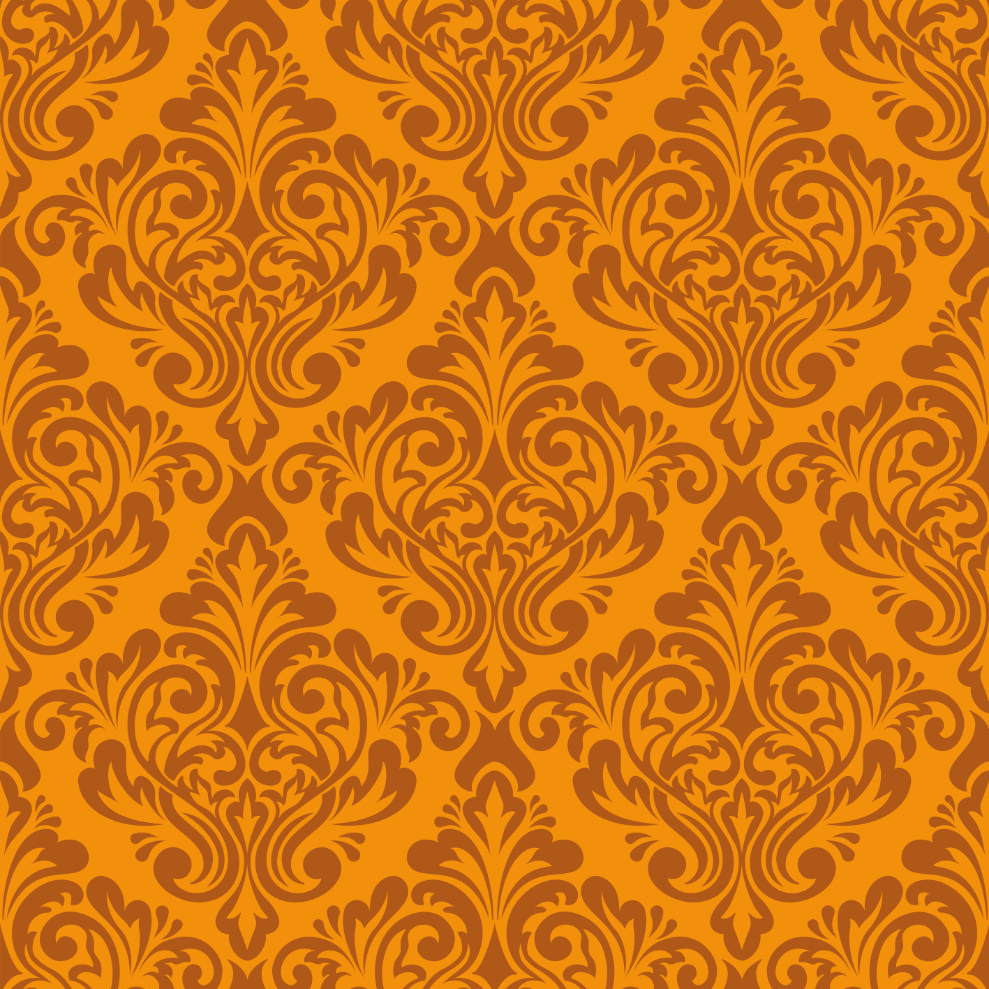 vintage damask orange vinyl carpet - TenStickers