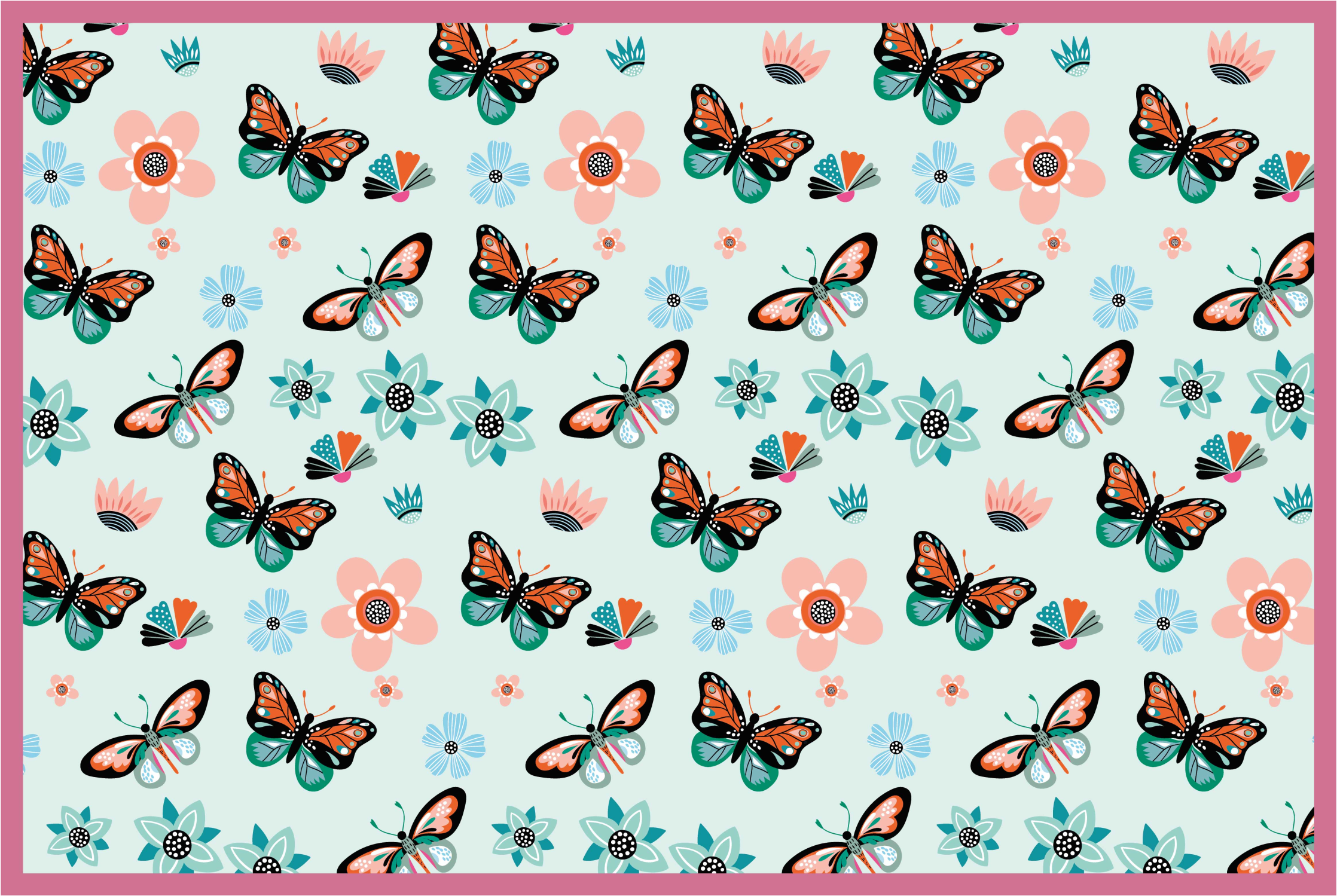 flowers and butterflies bedroom vinyl carpet - TenStickers