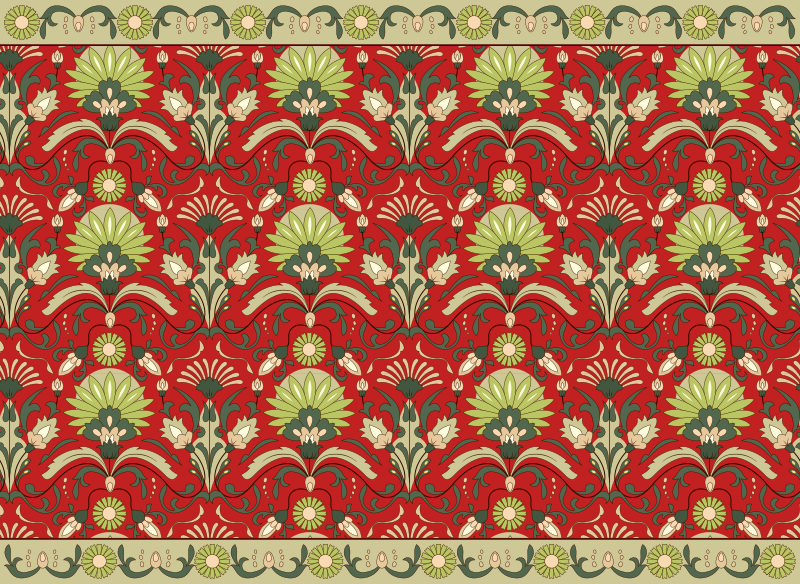 Traditional green design dining room vinyl carpet - TenStickers