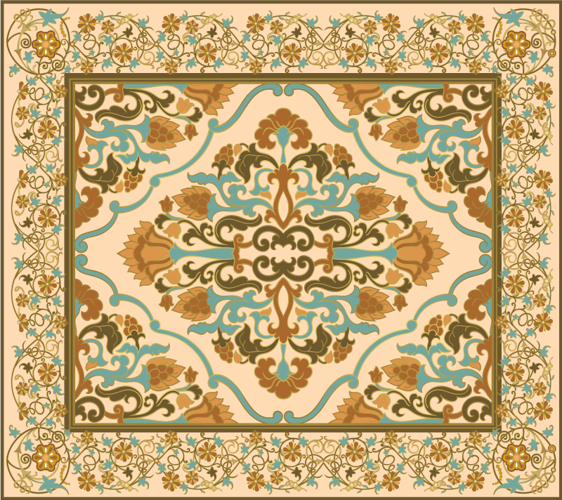 Mandala beige design dining room vinyl carpet - TenStickers