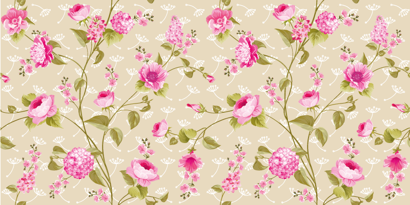 Floral patterned surface floral vinyl carpet - TenStickers