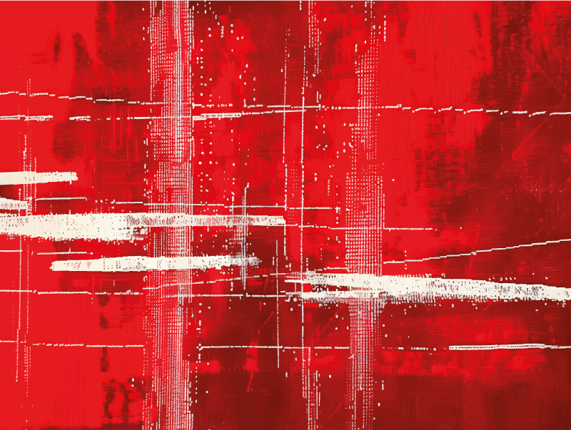 Modern lines pattern red vinyl carpet - TenStickers