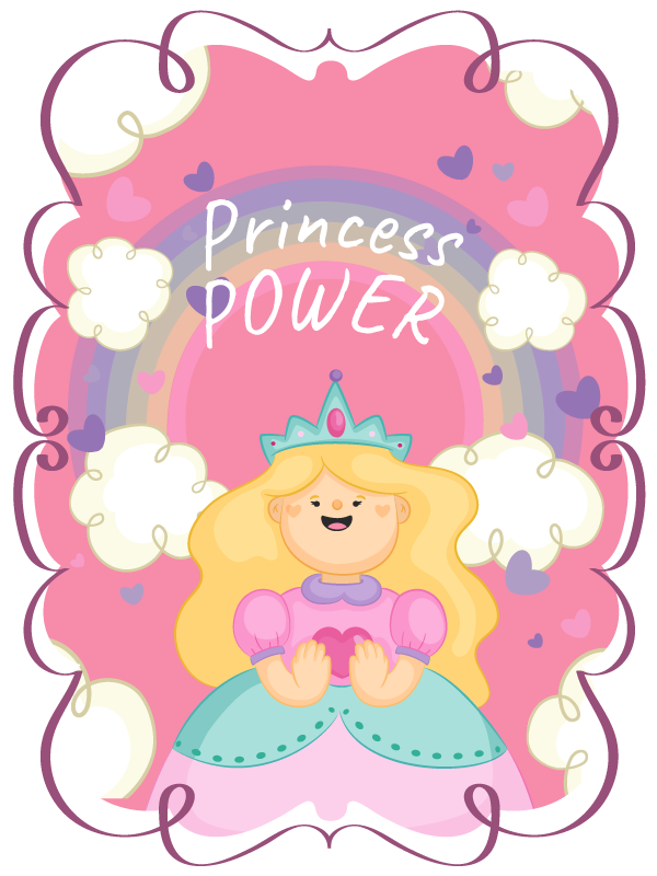 Princess Power Playmat kids vinyl carpet - TenStickers