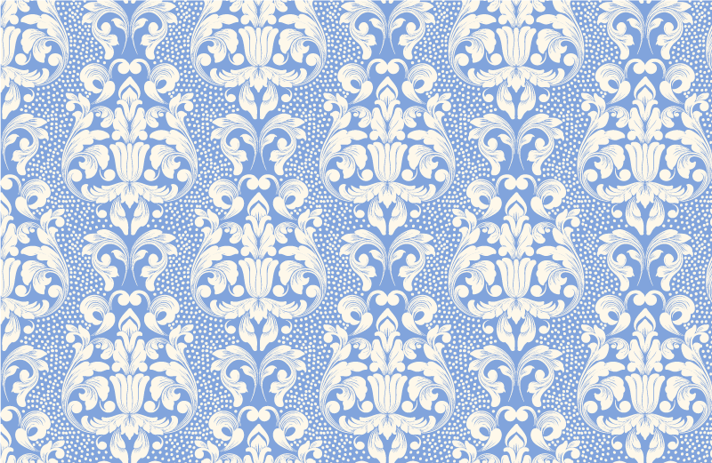 Baroque Blue Pattern tile vinyl carpet - TenStickers