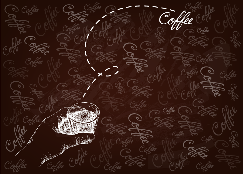 Calligraphic Beverage Motif custom vinyl carpet - TenStickers