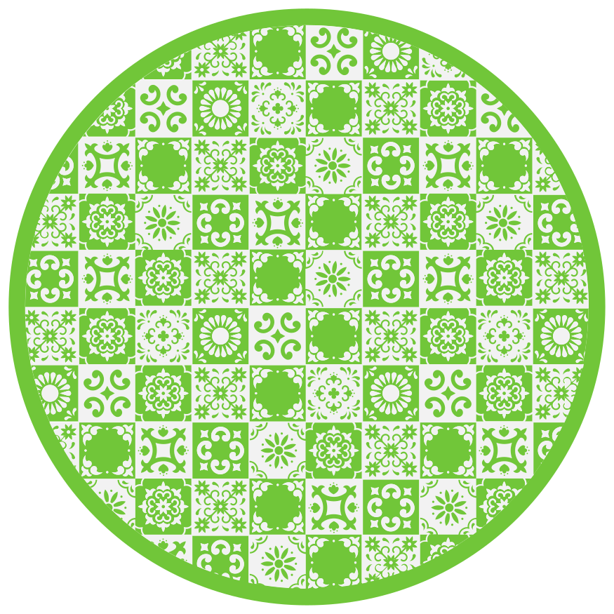 Geometric Mosaic Circle tile vinyl carpet - TenStickers