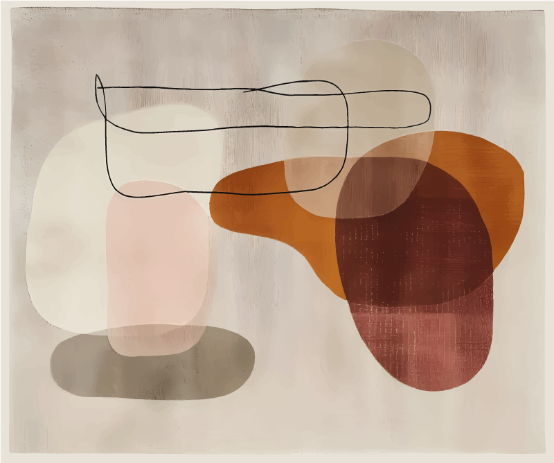 Abstract forms beige vinyl carpet - TenStickers