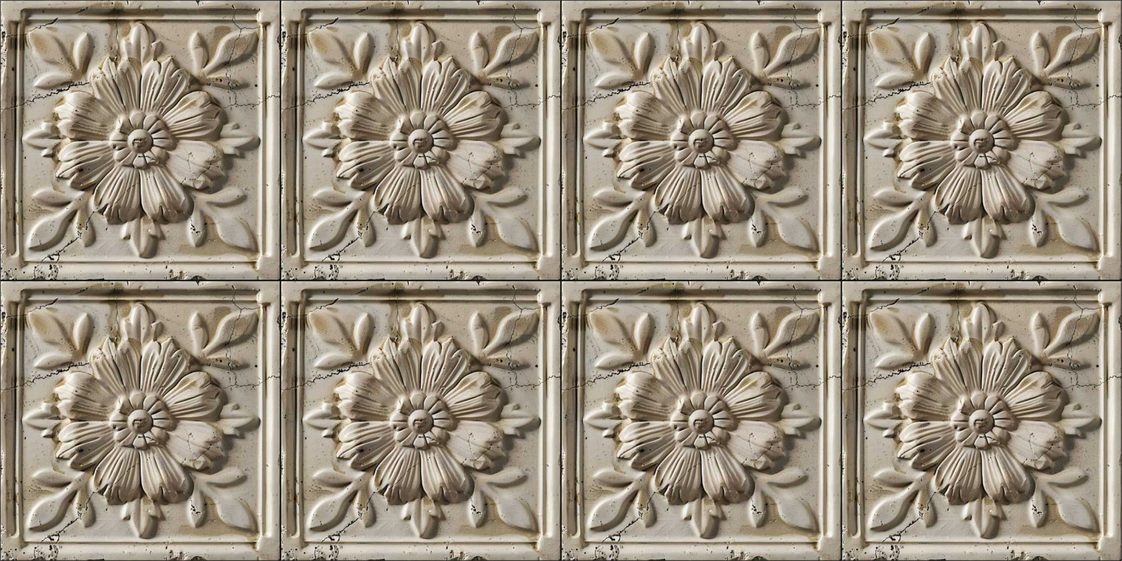 Antic tiles beige vinyl carpet - TenStickers