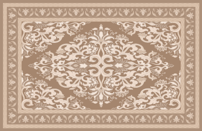 Oriental design beige vinyl carpet - TenStickers