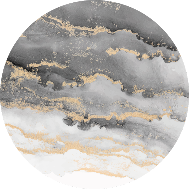 Grey with golden details marble vinyl carpet - TenStickers