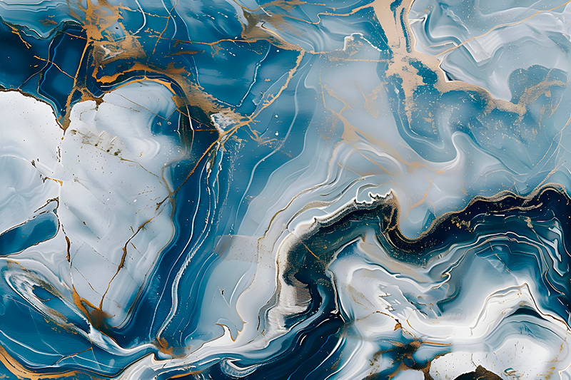 Navy blue & White colors marble vinyl carpet - TenStickers