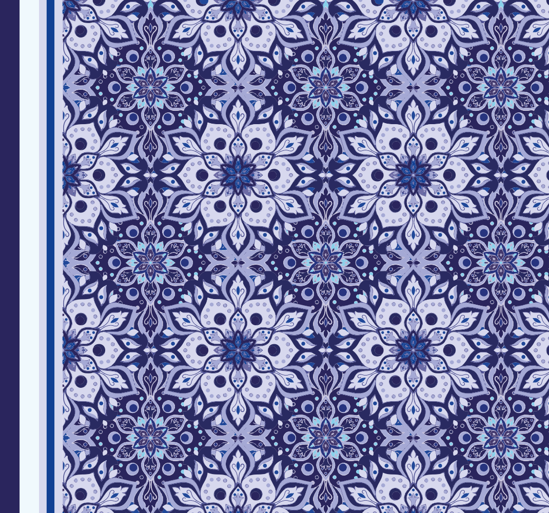 Vintage floral design blue vinyl carpet - TenStickers