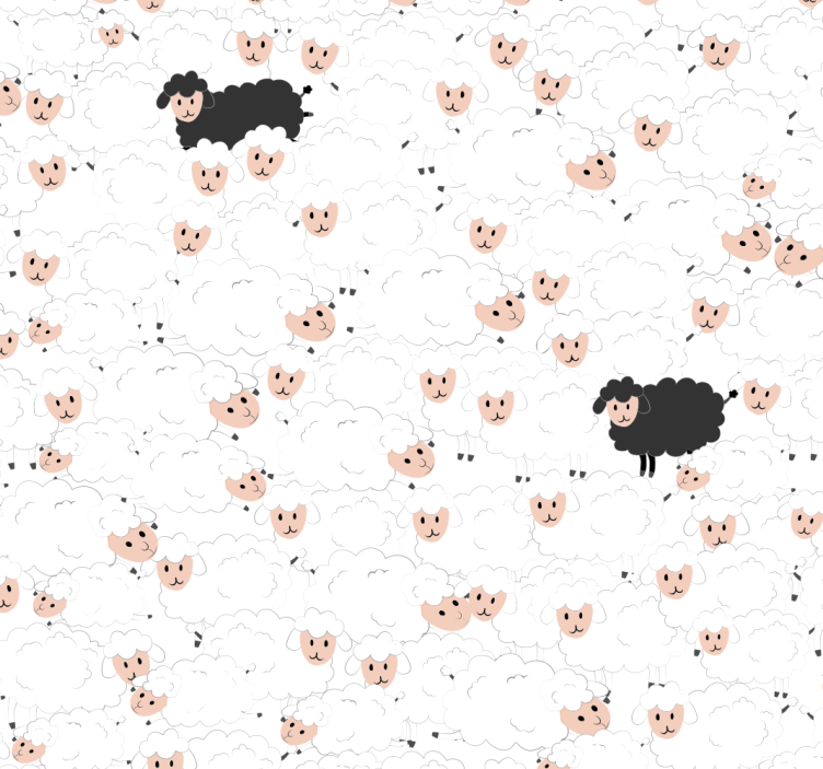 Sheep Delight Motif wallpaper for the nursery - TenStickers