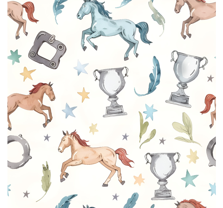 Equestrian environment wallpaper horses - TenStickers