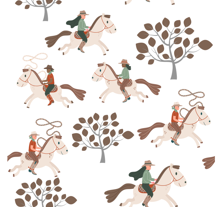 Riding in the forest wallpaper horses - TenStickers