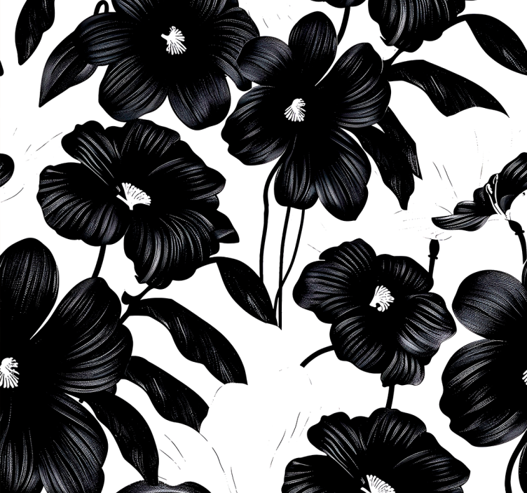 black poppy flowers wallpaper - TenStickers