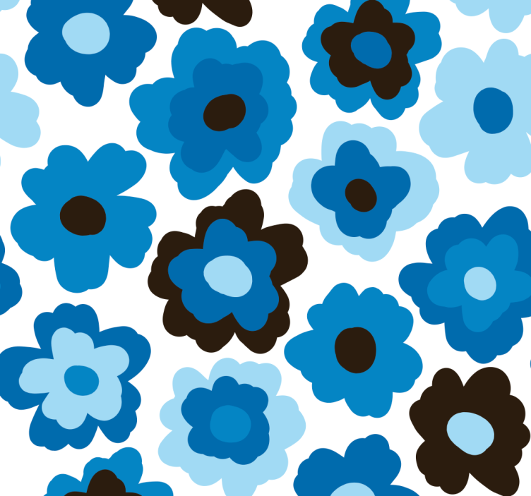 blue poppy flowers wallpaper - TenStickers